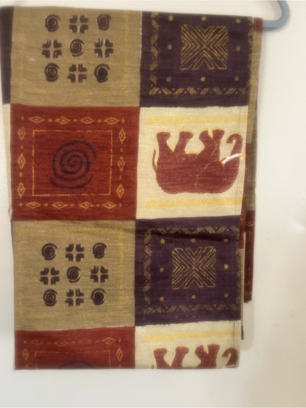Large African homemade tablecloth 72" x 52"
